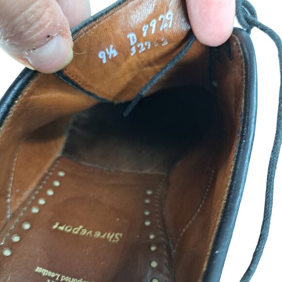 Allen Edmonds Shreveport Black Leather Lace Up Oxfords Size 9.5 Split Toe Woven - Picture 12 of 15